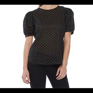 Worthington polka dot blouse, size L